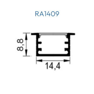 RA1409 PERFIL DE ALUMINIO DIFUSOR OPAL - Productos LED Bogotá - Fuentes,  adaptadores y circuitos Colombia